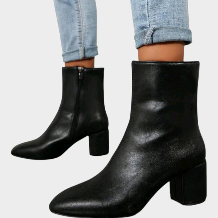 Women’s Ankle Boots Block Heel Side Zip