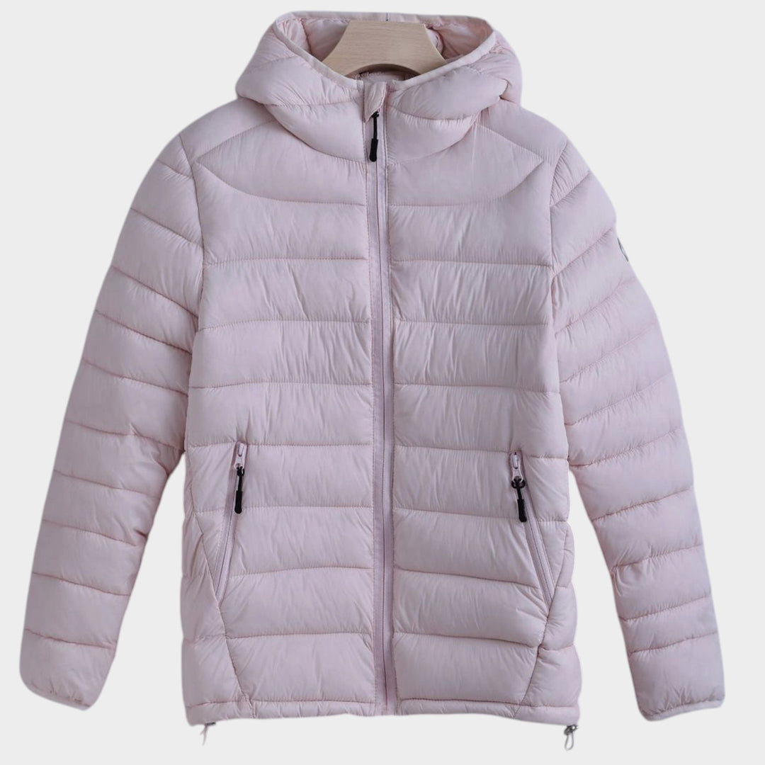 Women’s Quilted Jacket Hooded Drawstring Waist