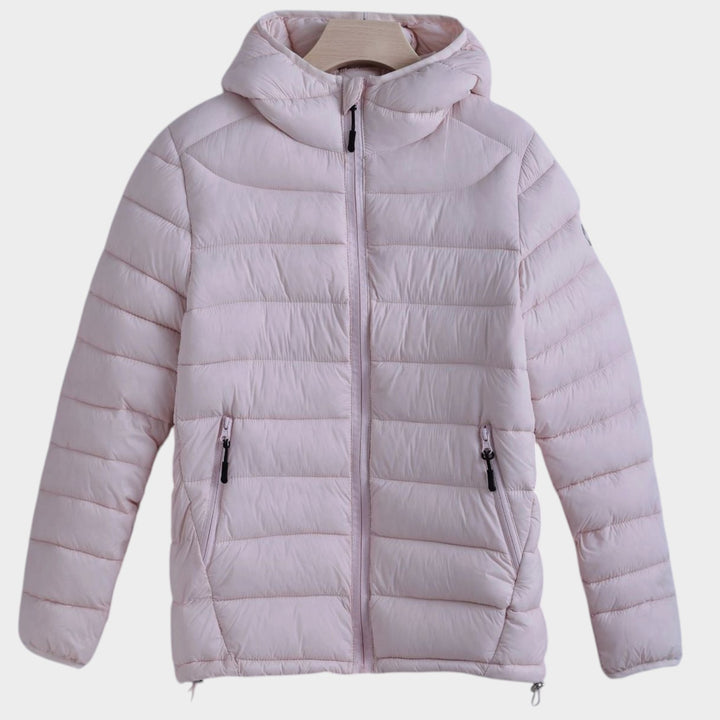Women’s Quilted Jacket Hooded Drawstring Waist