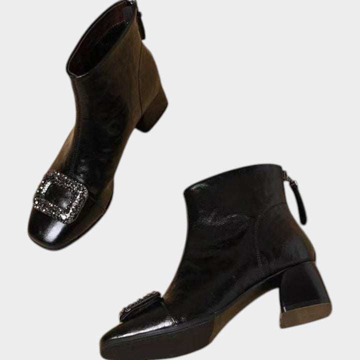 Women’s Ankle Boots Heeled  Square Toe