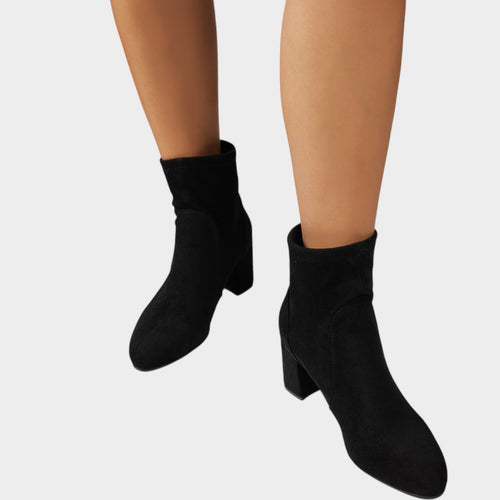Women’s Suede Ankle Boots Block Heel Padded Insole