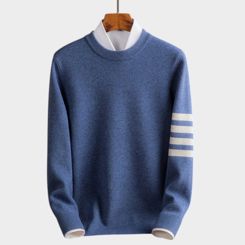 Wool Striped Sleeve Sweater