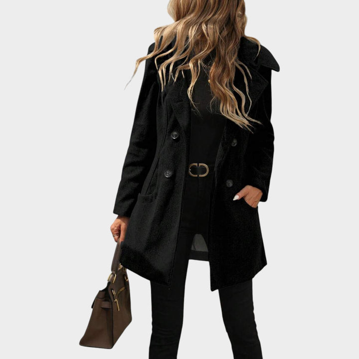 Women’s Coat Double Breasted Coat Longline Lapel