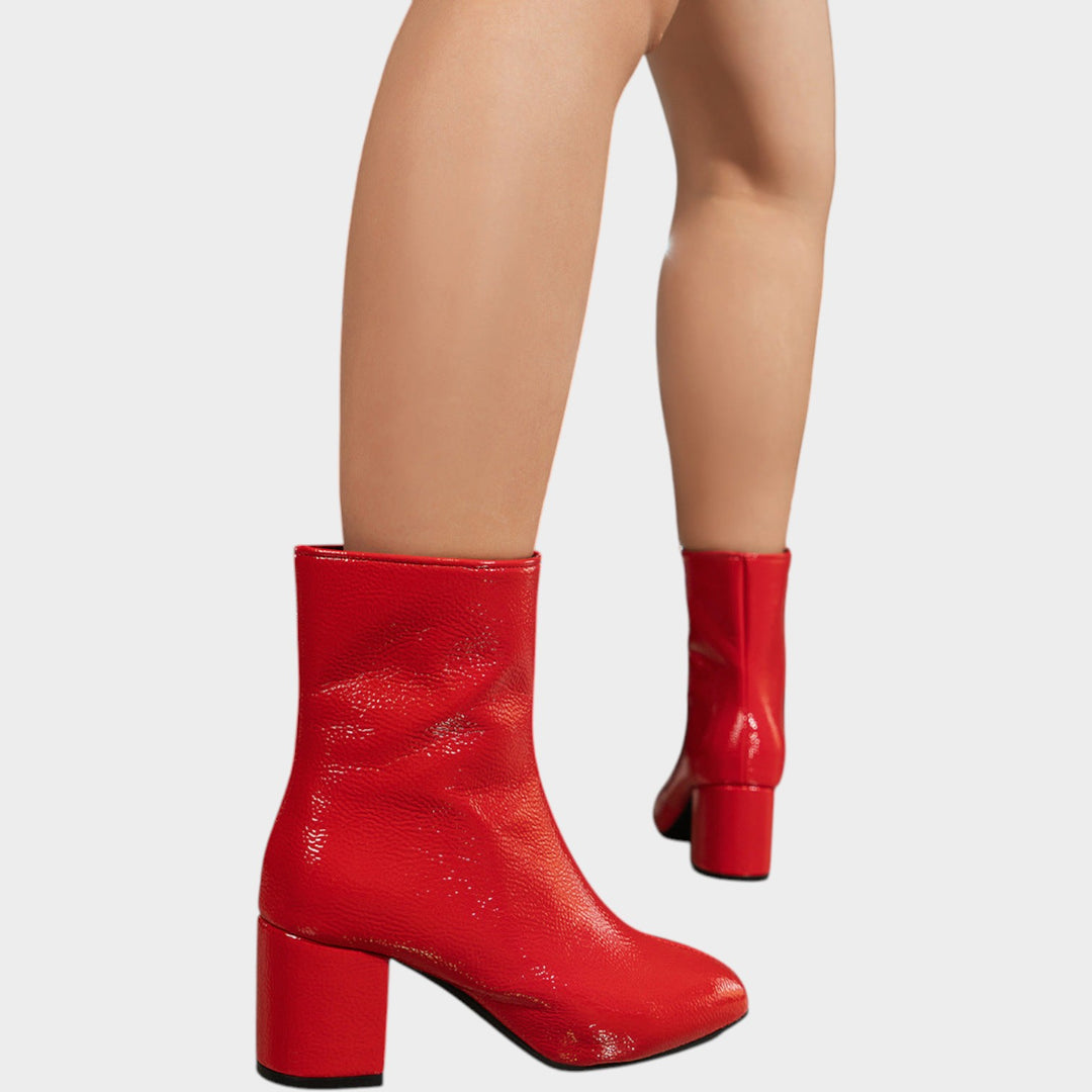 Women’s Ankle Boots Block Heel Side Zip