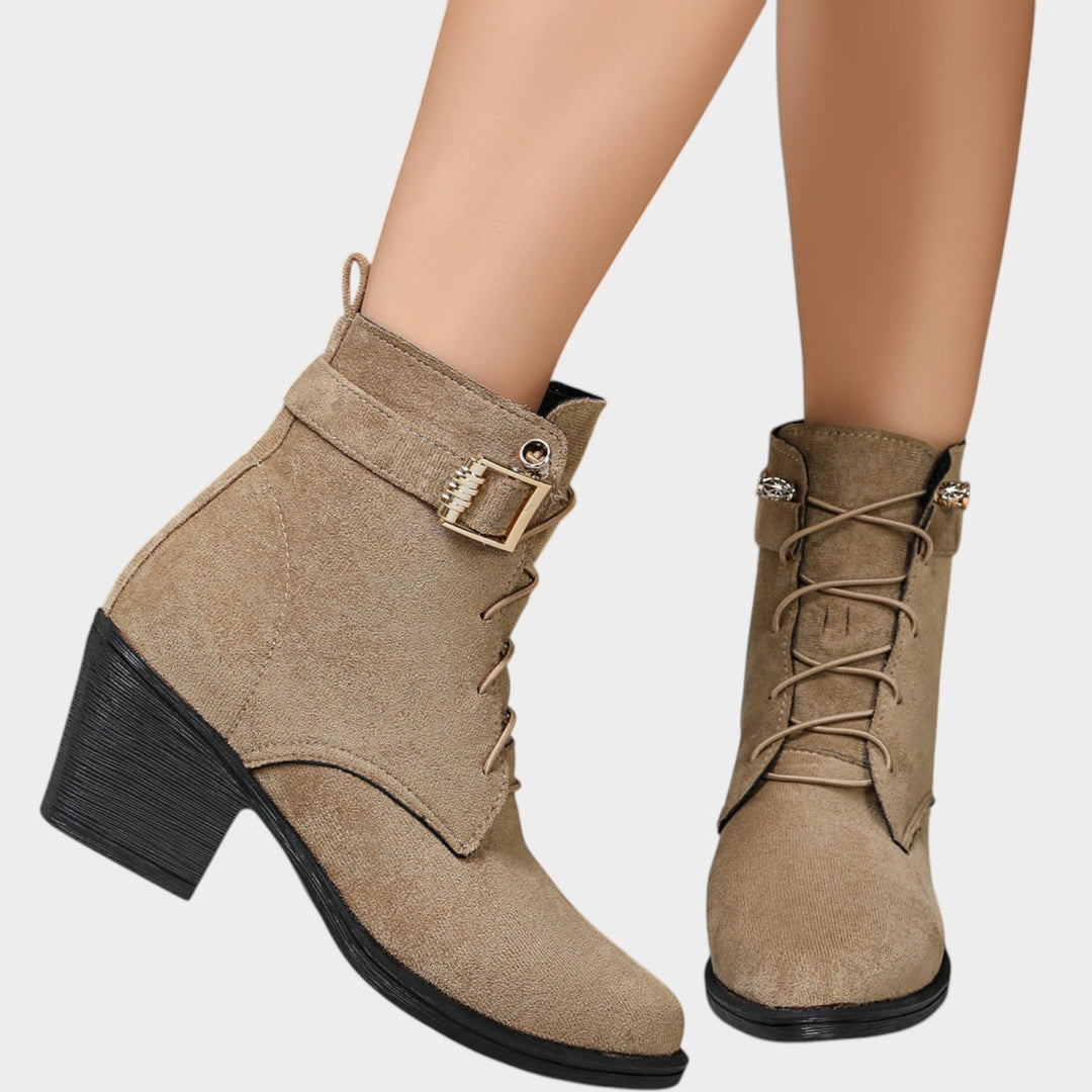 Women’s Ankle Boots Lace Up Block Heel Comfortable Fit