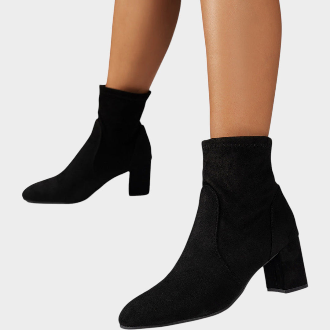 Women’s Suede Ankle Boots Block Heel Padded Insole