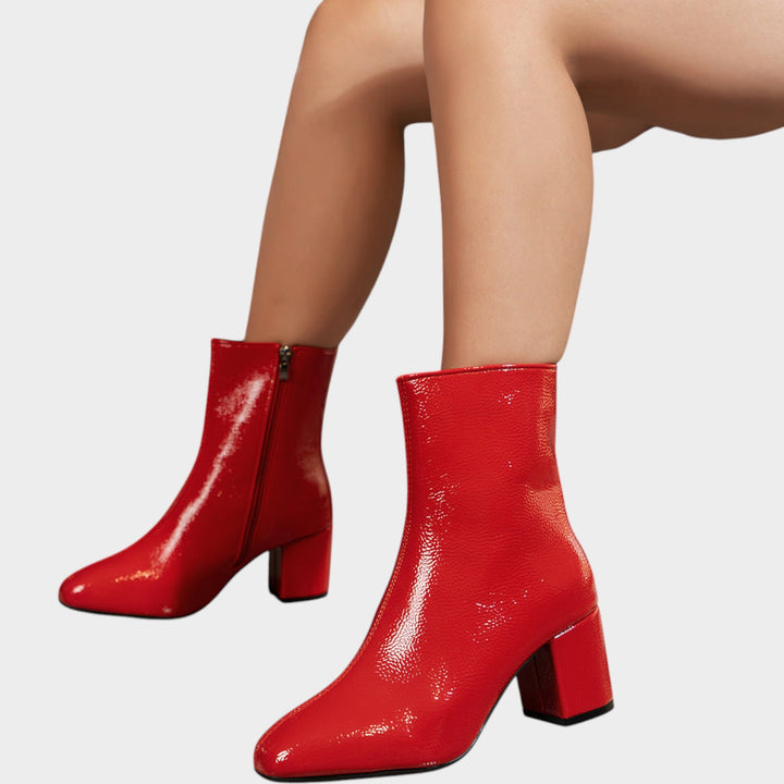 Women’s Ankle Boots Block Heel Side Zip