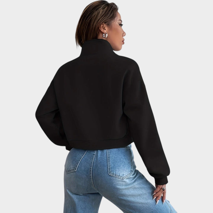 Women’s Jacket Cropped Zip Up Pocket Detail