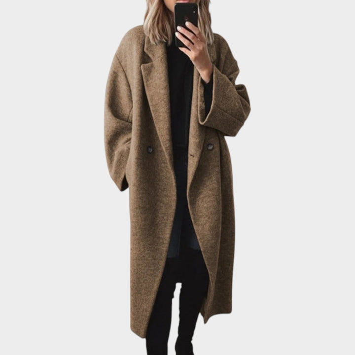 Women’s Double Breasted Coat Oversized Lapel Collar