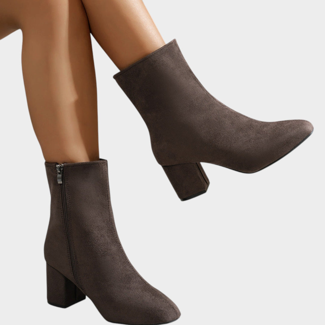 Women’s Ankle Boots Block Heel Side Zip