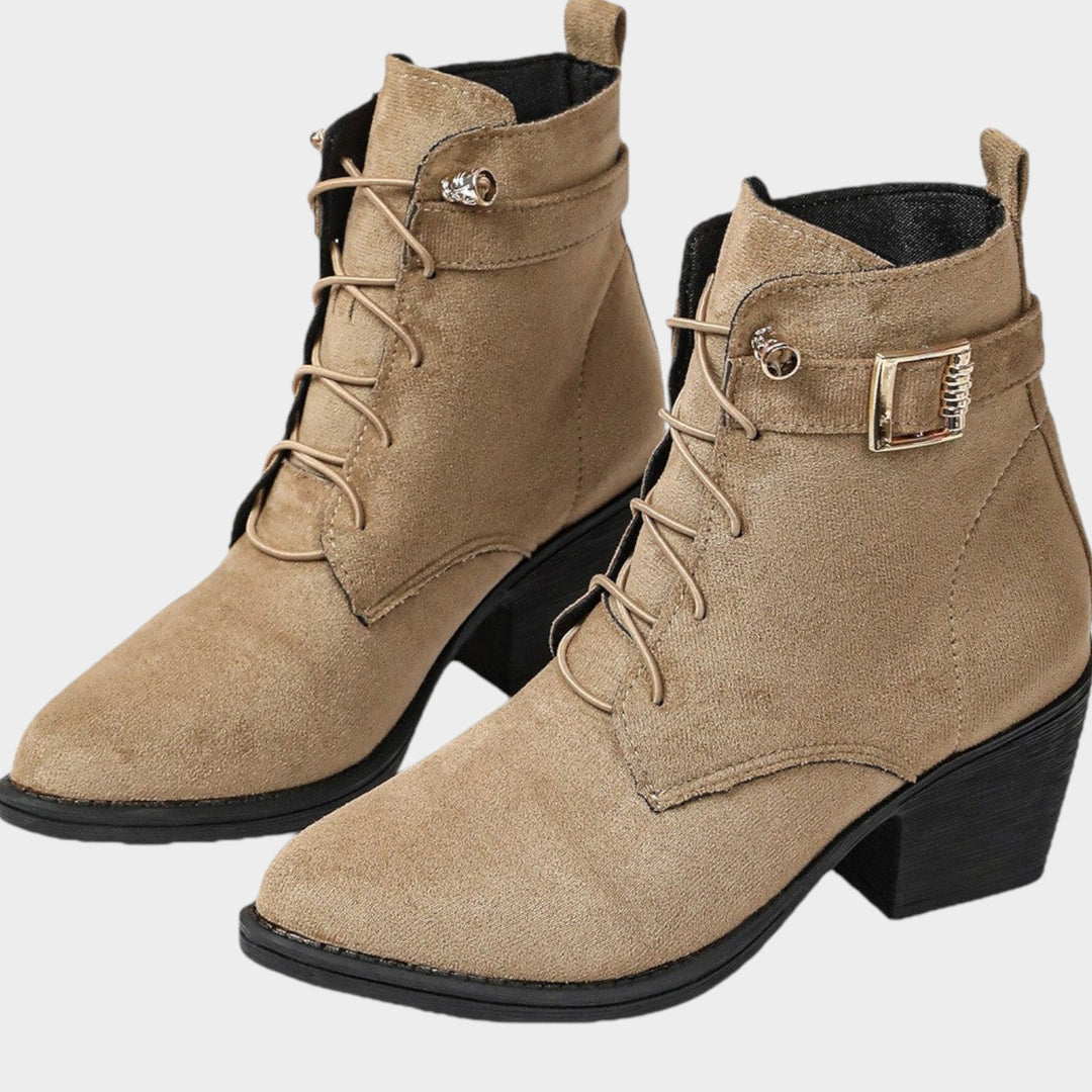Women’s Ankle Boots Lace Up Block Heel Comfortable Fit