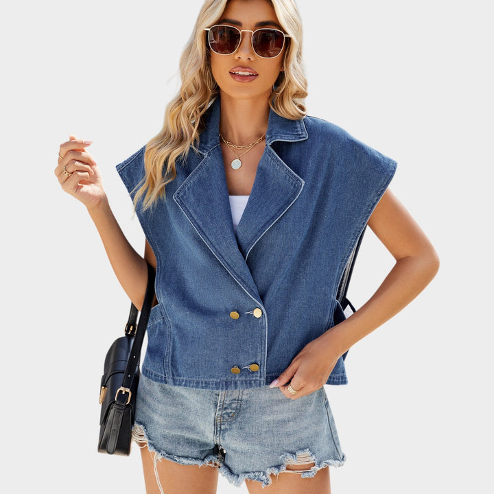 Denim Vest For Women With A Modern Oversized Cut
