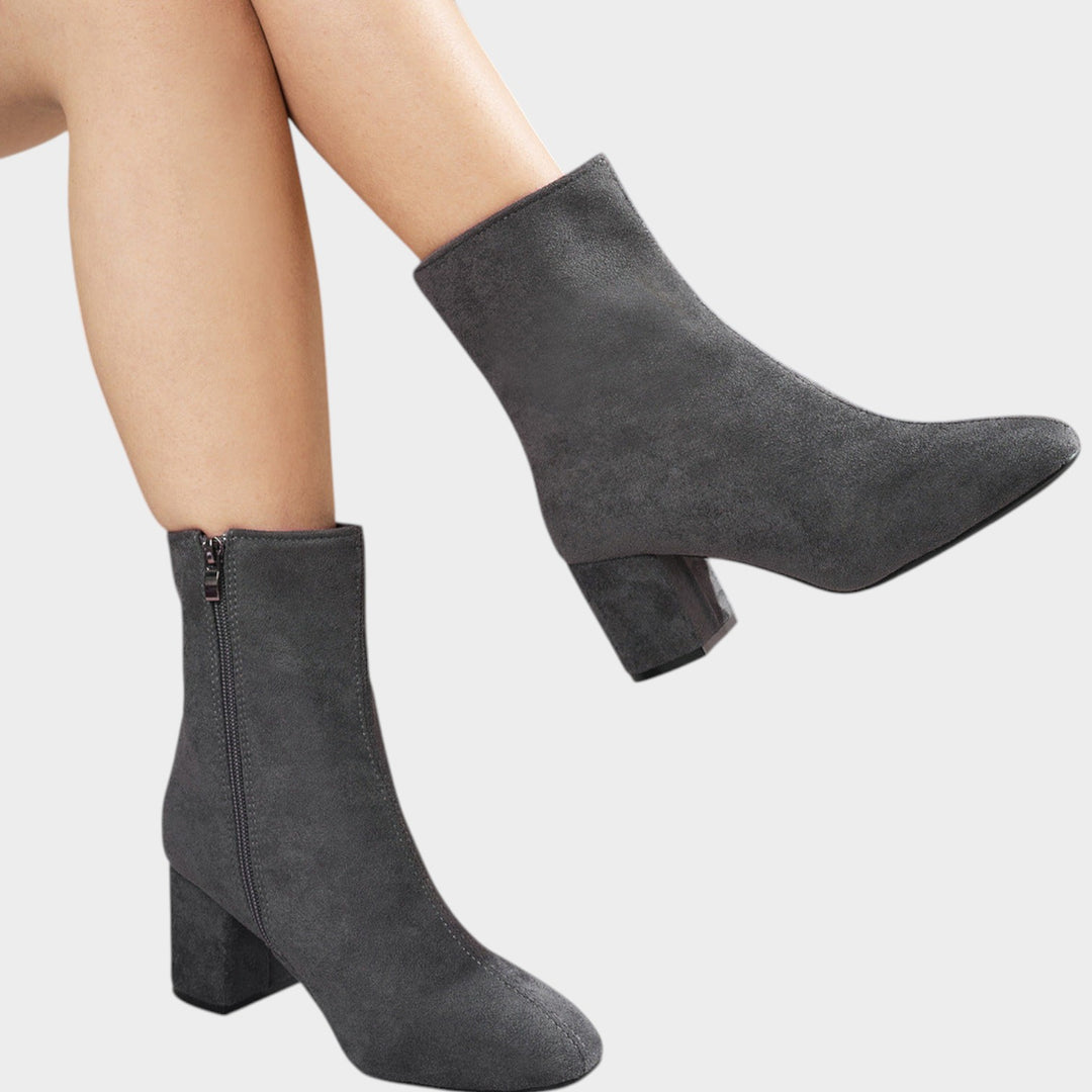 Women’s Ankle Boots Block Heel Side Zip