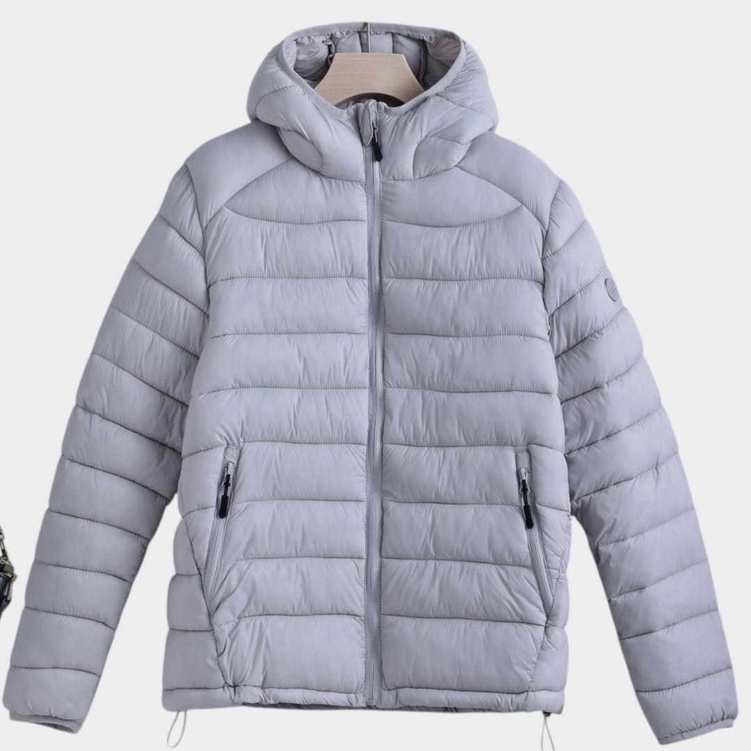 Women’s Quilted Jacket Hooded Drawstring Waist