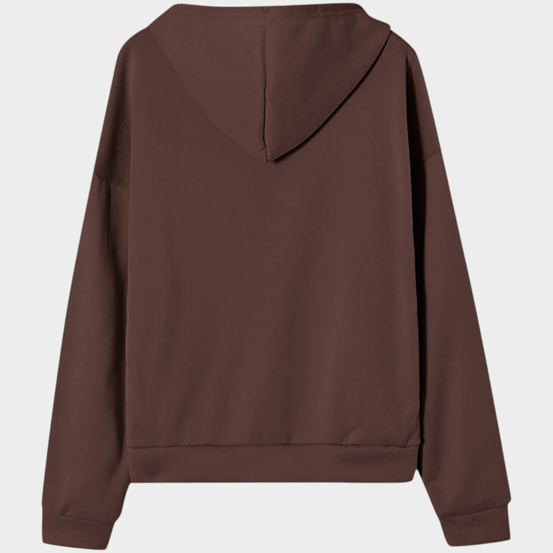 Women’s Zip Up Hoodie Jacket Loose Fit Ribbed Cuffs