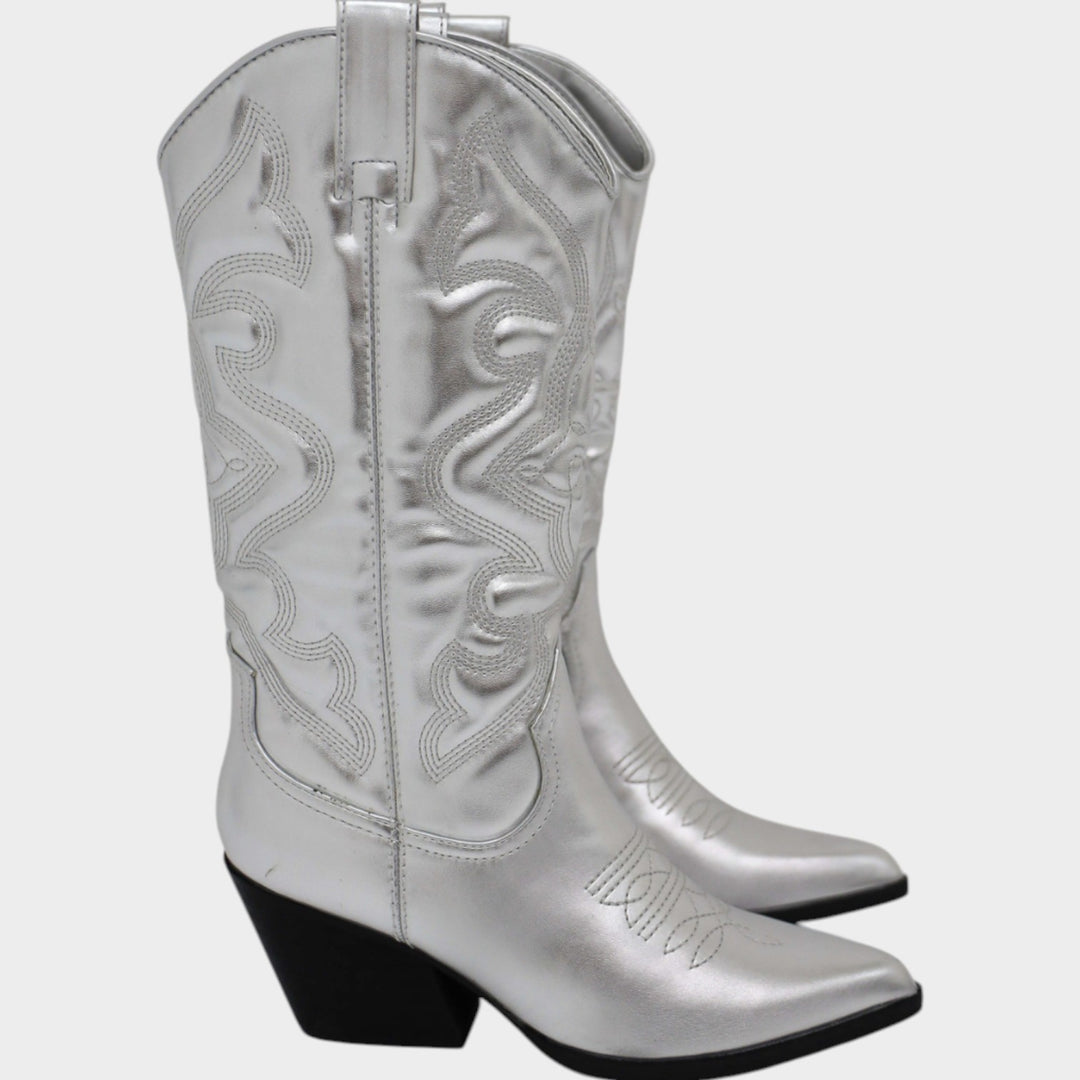 Mid Calf Statement Western Cowboy Boots