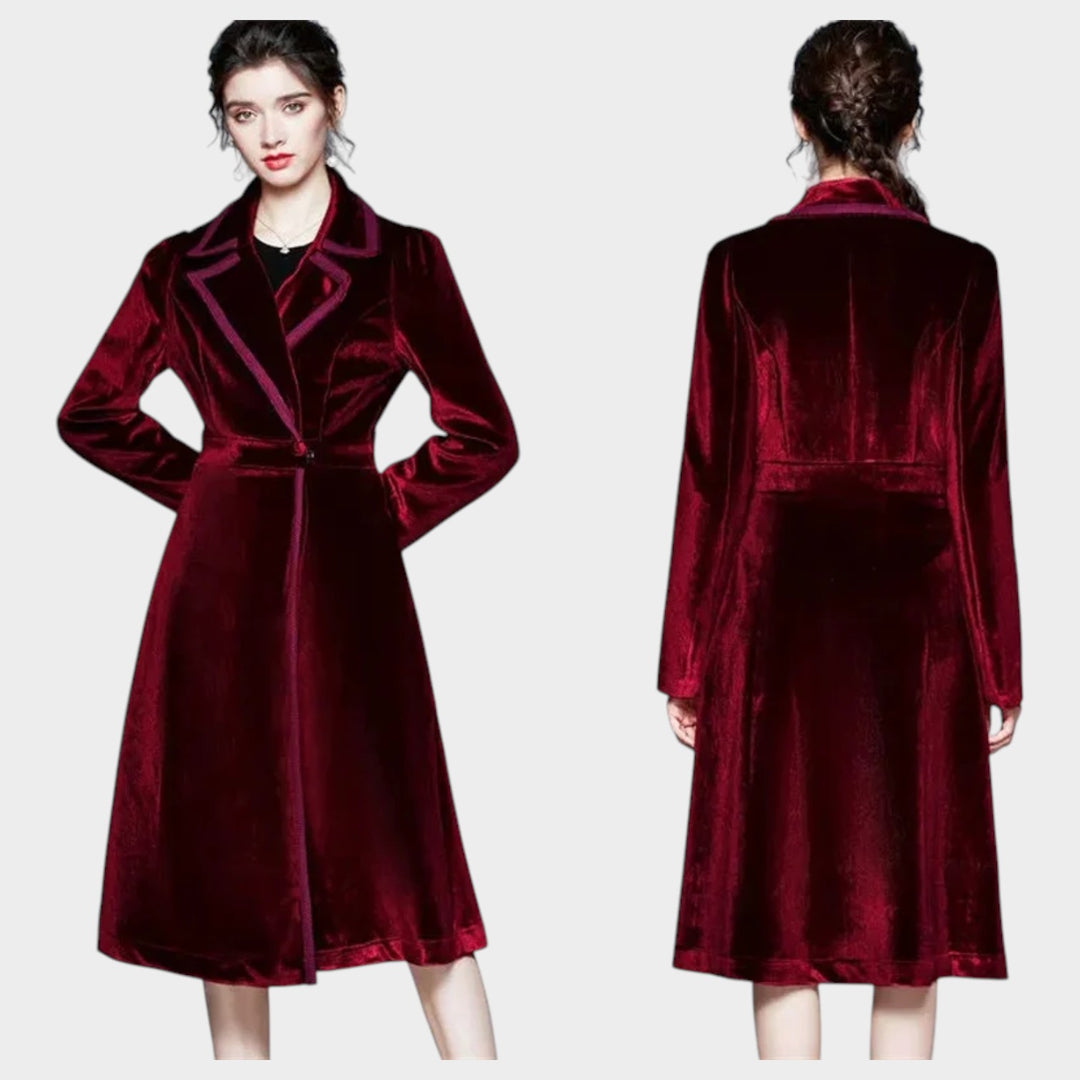 Women’s Velvet Coat Long Length Soft Texture