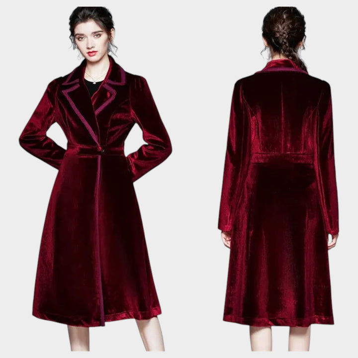 Women’s Velvet Coat Long Length Soft Texture