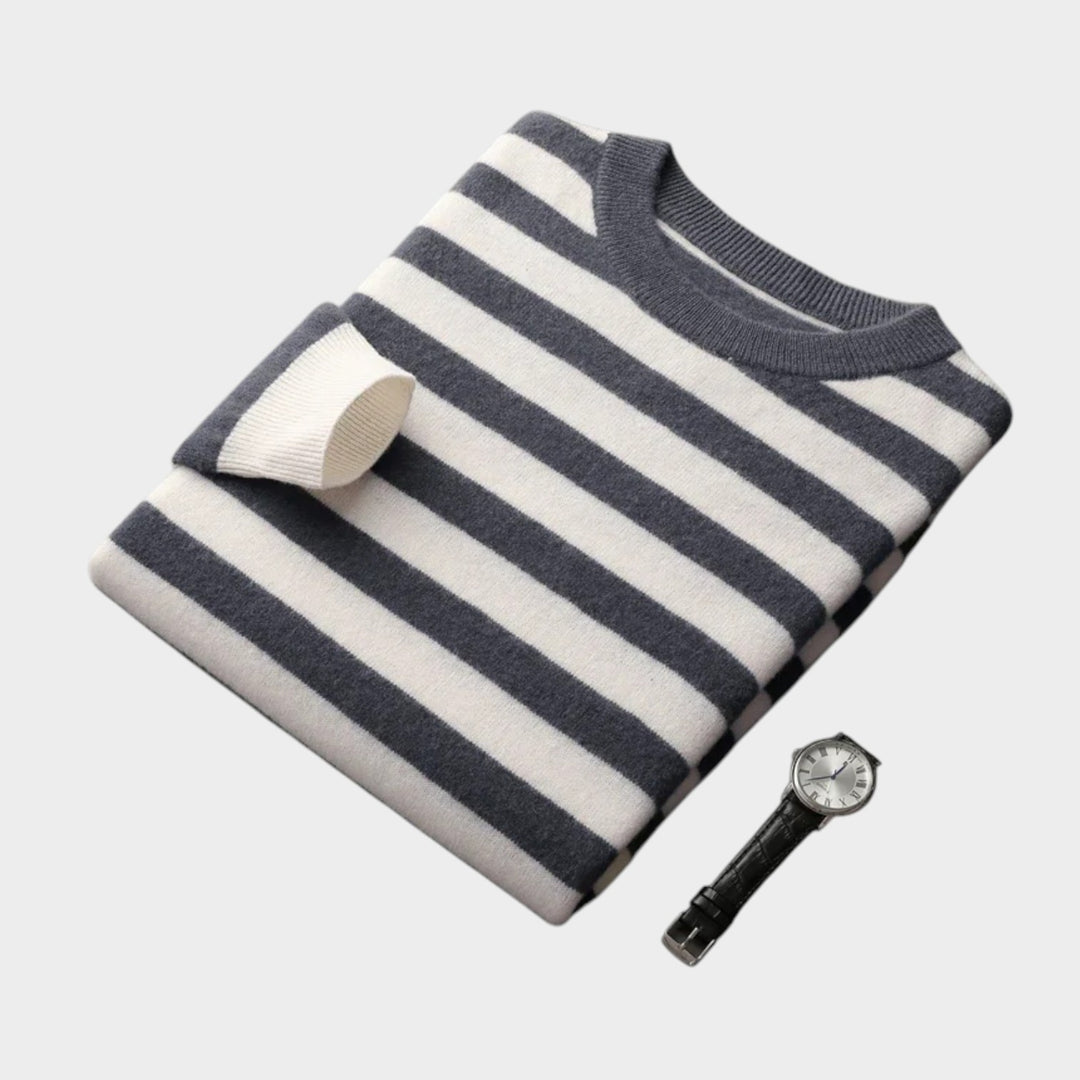 Cashmere Stripe Pattern Sweater