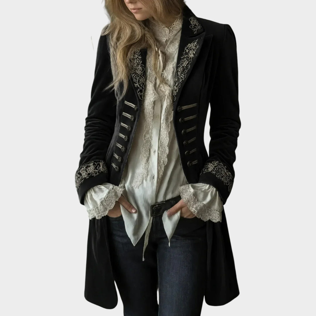 Women’s Embroidered Velvet Jacket Long Length