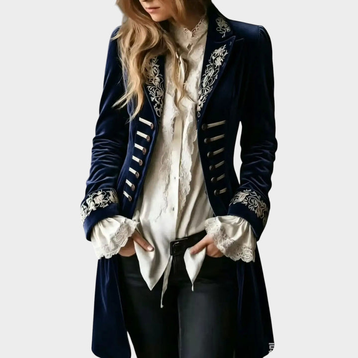 Women’s Embroidered Velvet Jacket Long Length