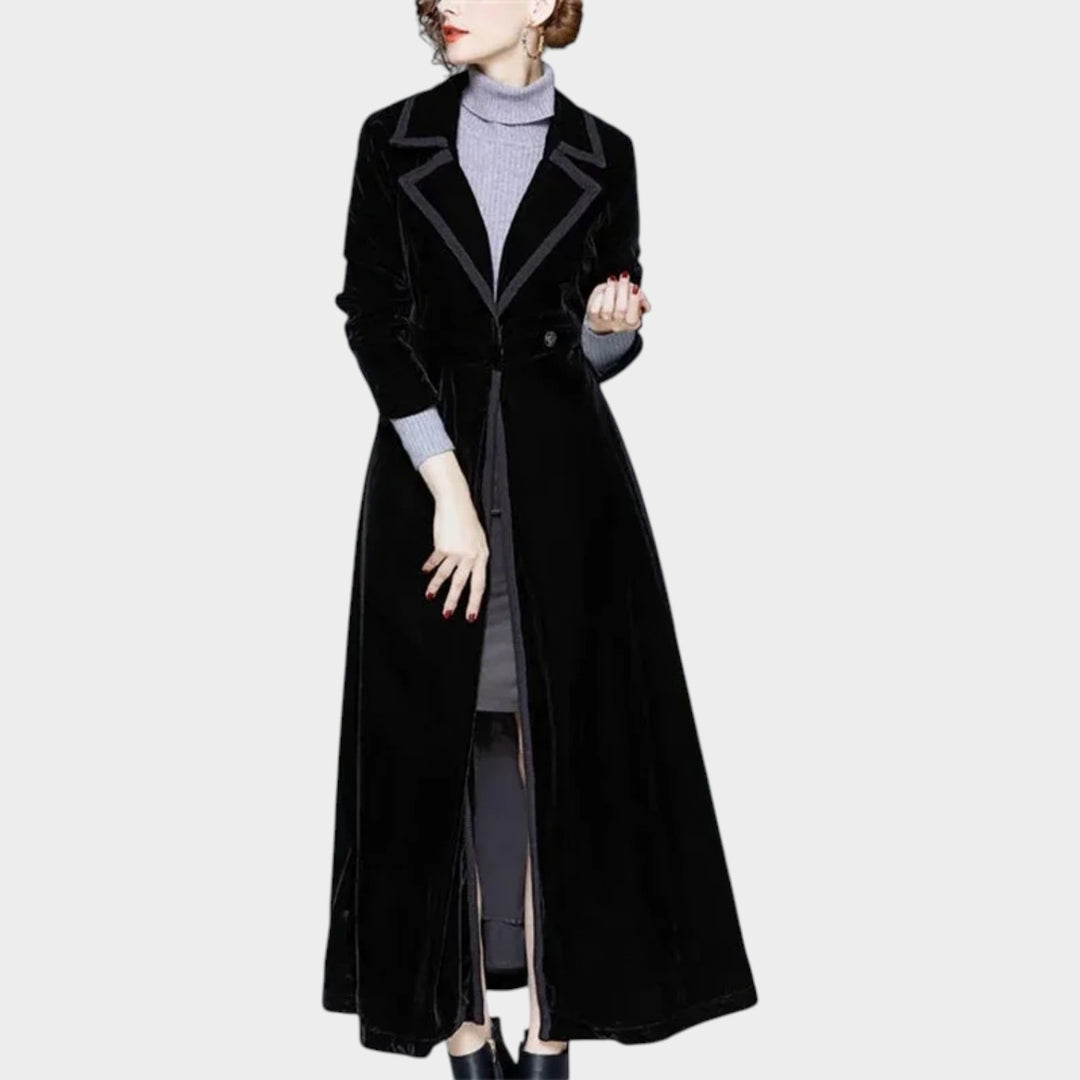 Women’s Velvet Coat Long Length Soft Texture