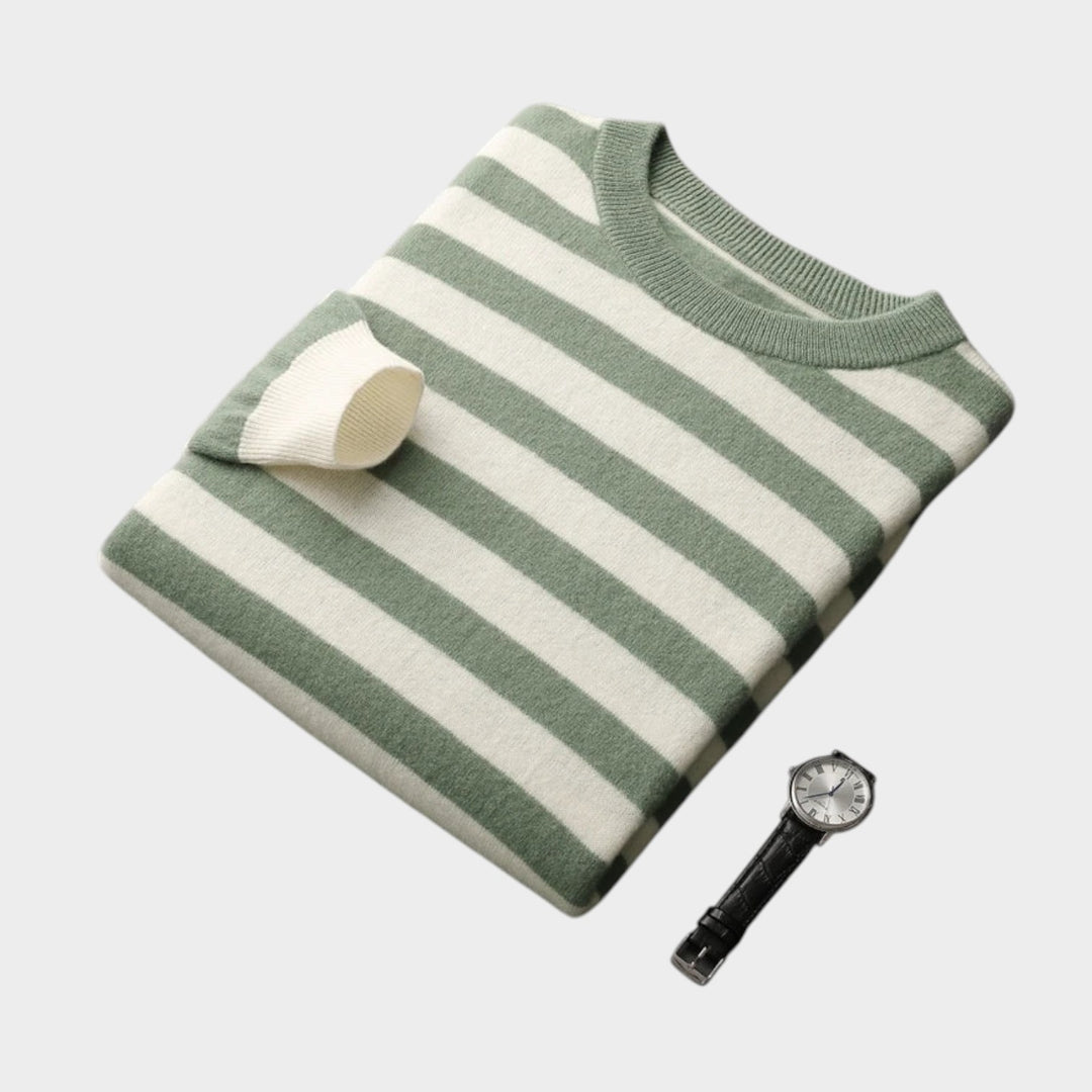 Cashmere Stripe Pattern Sweater