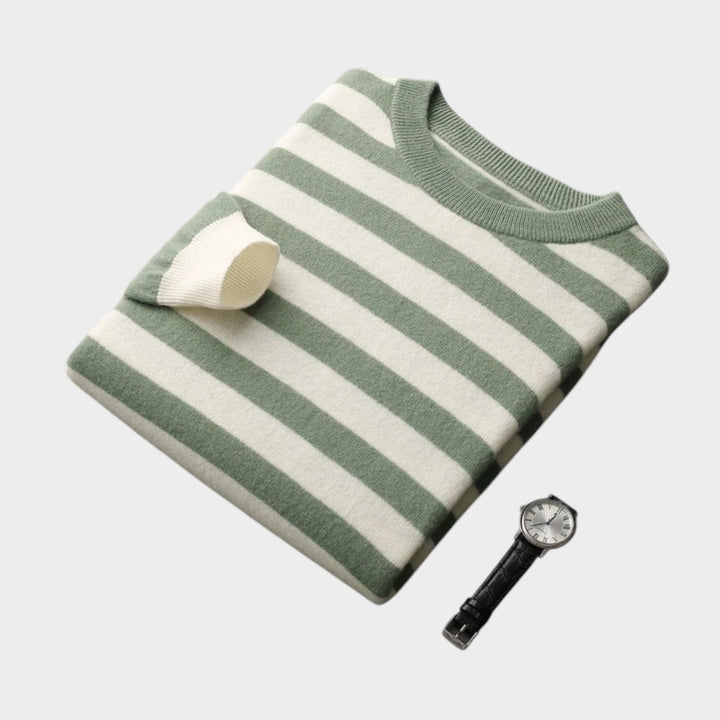 Cashmere Stripe Pattern Sweater