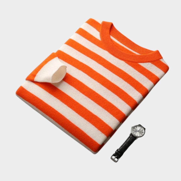 Cashmere Stripe Pattern Sweater