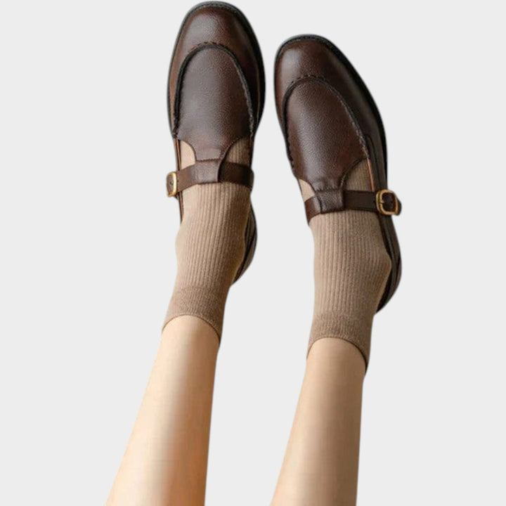 Women’s Mary Jane Shoes Casual Square Toe Buckle Strap