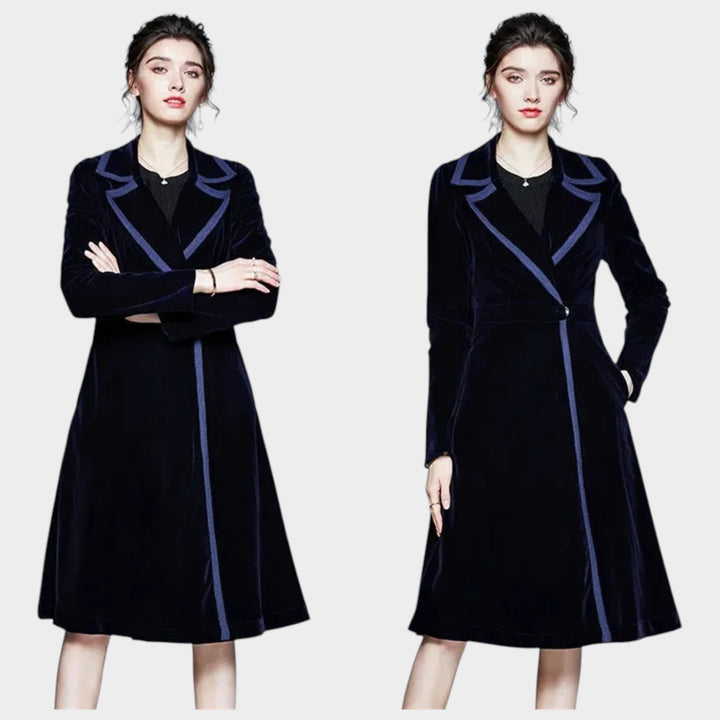 Women’s Velvet Coat Long Length Soft Texture