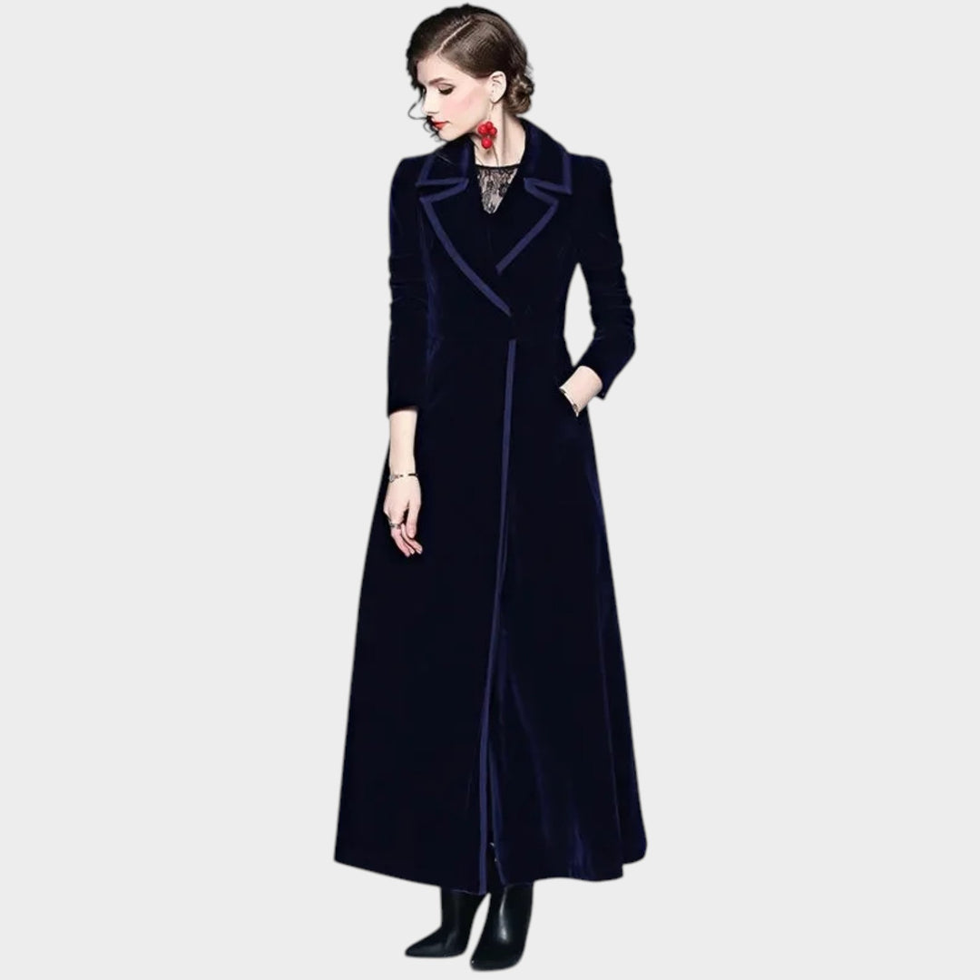 Women’s Velvet Coat Long Length Soft Texture