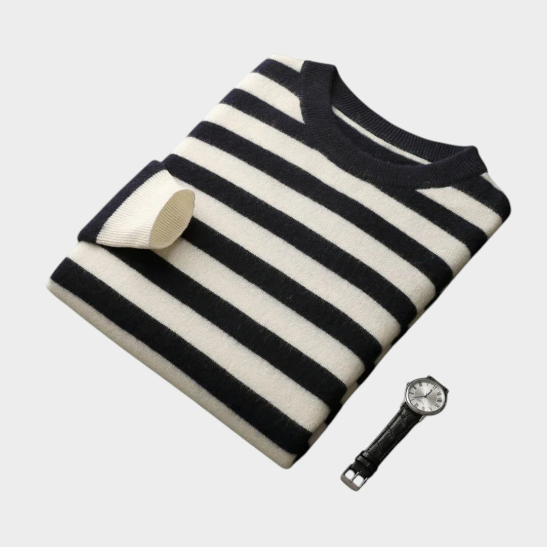 Cashmere Stripe Pattern Sweater