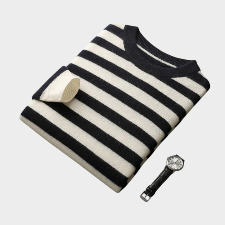 Cashmere Stripe Pattern Sweater
