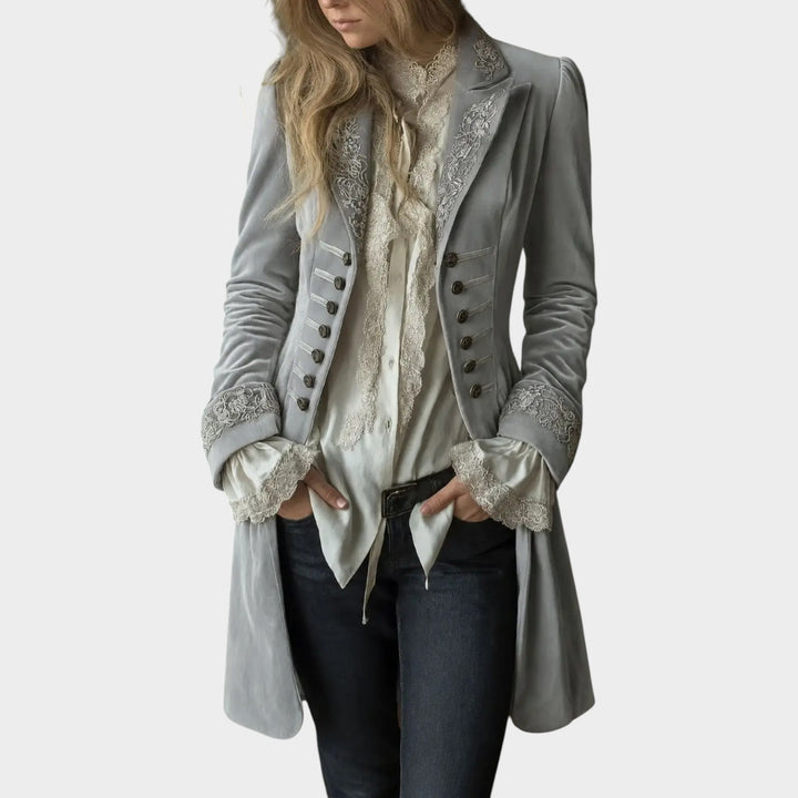Women’s Embroidered Velvet Jacket Long Length