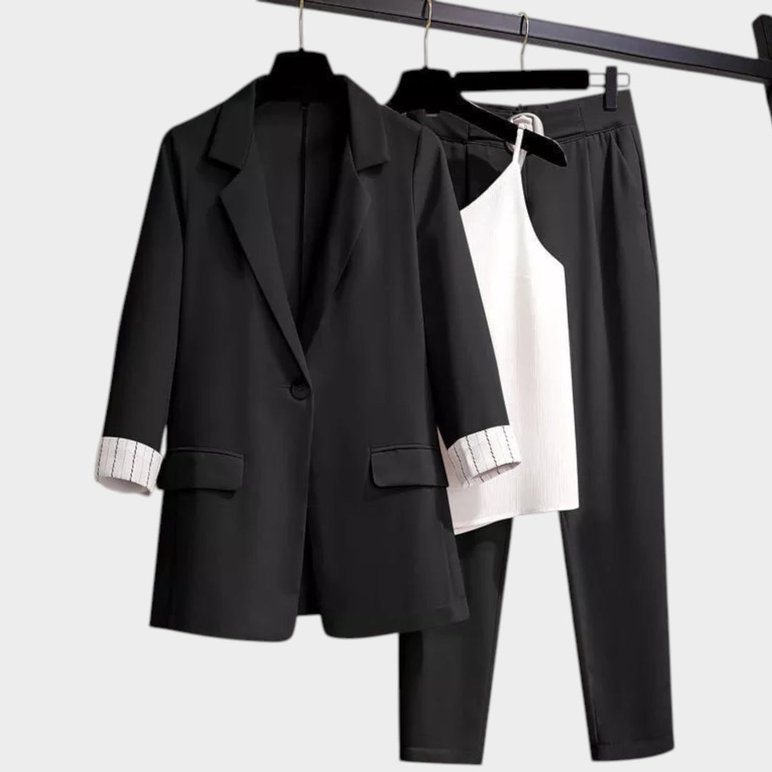 Women’s Suit Two Piece Notch Lapel Blazer &amp; Matching Trousers