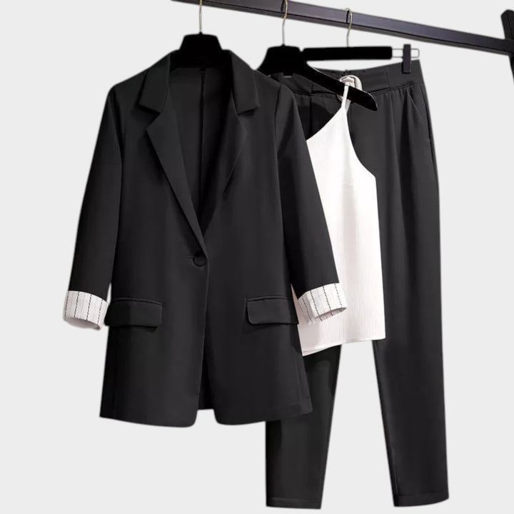 Women’s Suit Two Piece Notch Lapel Blazer &amp; Matching Trousers