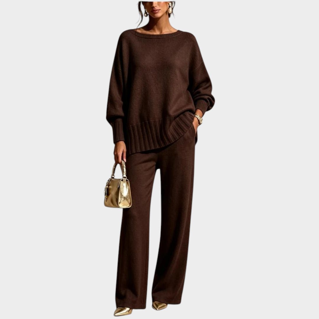 Women’s Two Piece Knit Set Sweater Wide Leg Pants
