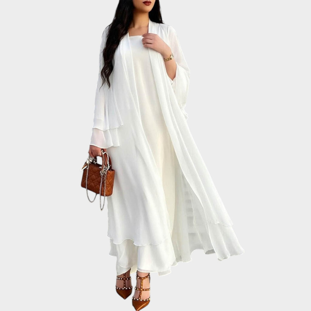Women’s Longline Cardigan Ruffle Hem Long Sleeve Open Front