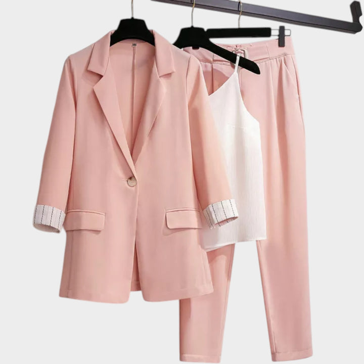 Women’s Suit Two Piece Notch Lapel Blazer &amp; Matching Trousers