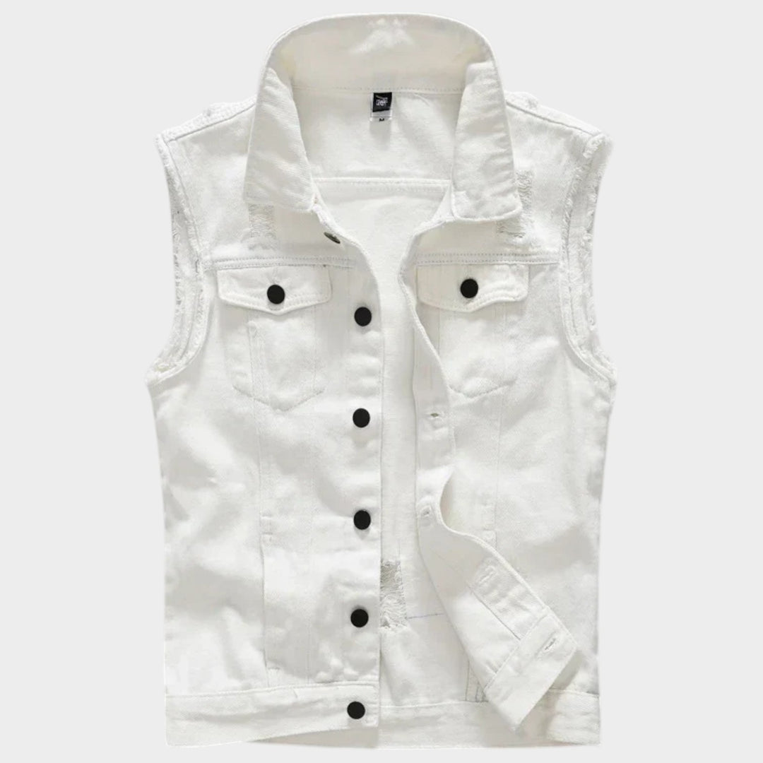 Distressed Sleeveless | Denim Jacket For Men