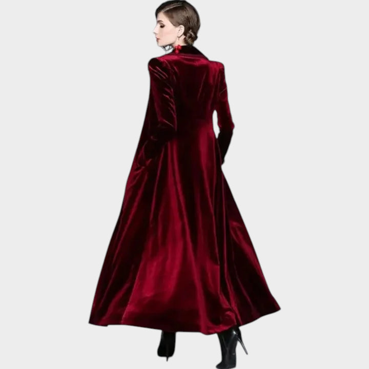 Women’s Velvet Coat Long Length Soft Texture