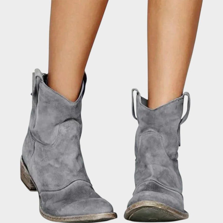 Western Style Cowboy Ankle Boots with Low Heel