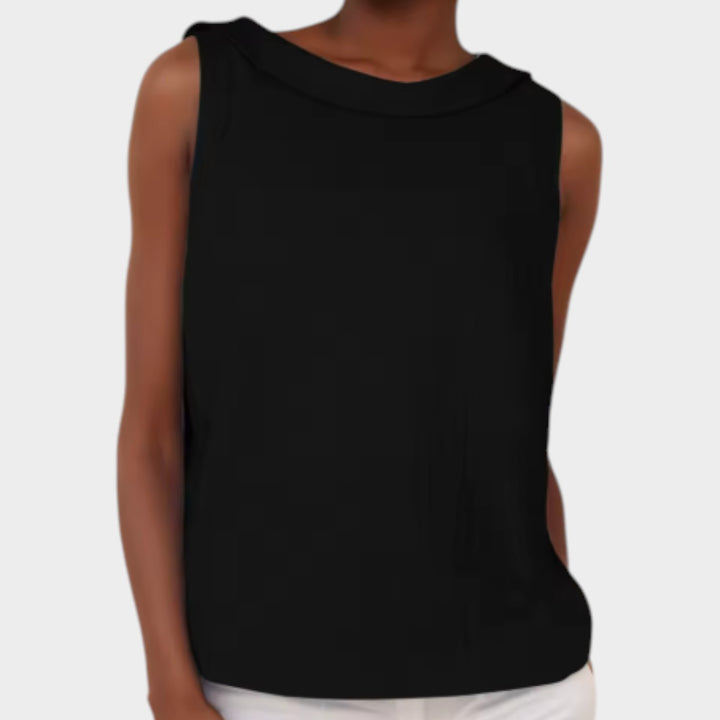 Sleeveless Linen Blouse | Casual Round Neck Tank Top