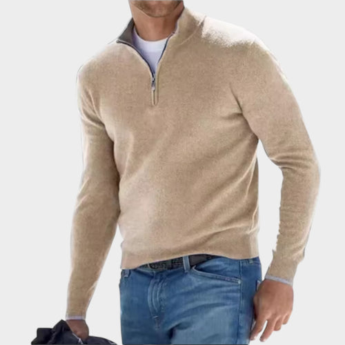 Men's Quarter-Zip Sweater | Casual Long Sleeve Pullover