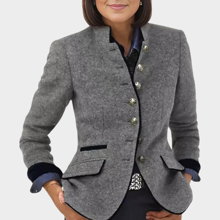 Women’s Blazer Workwear Tailored Stand Collar Button Front