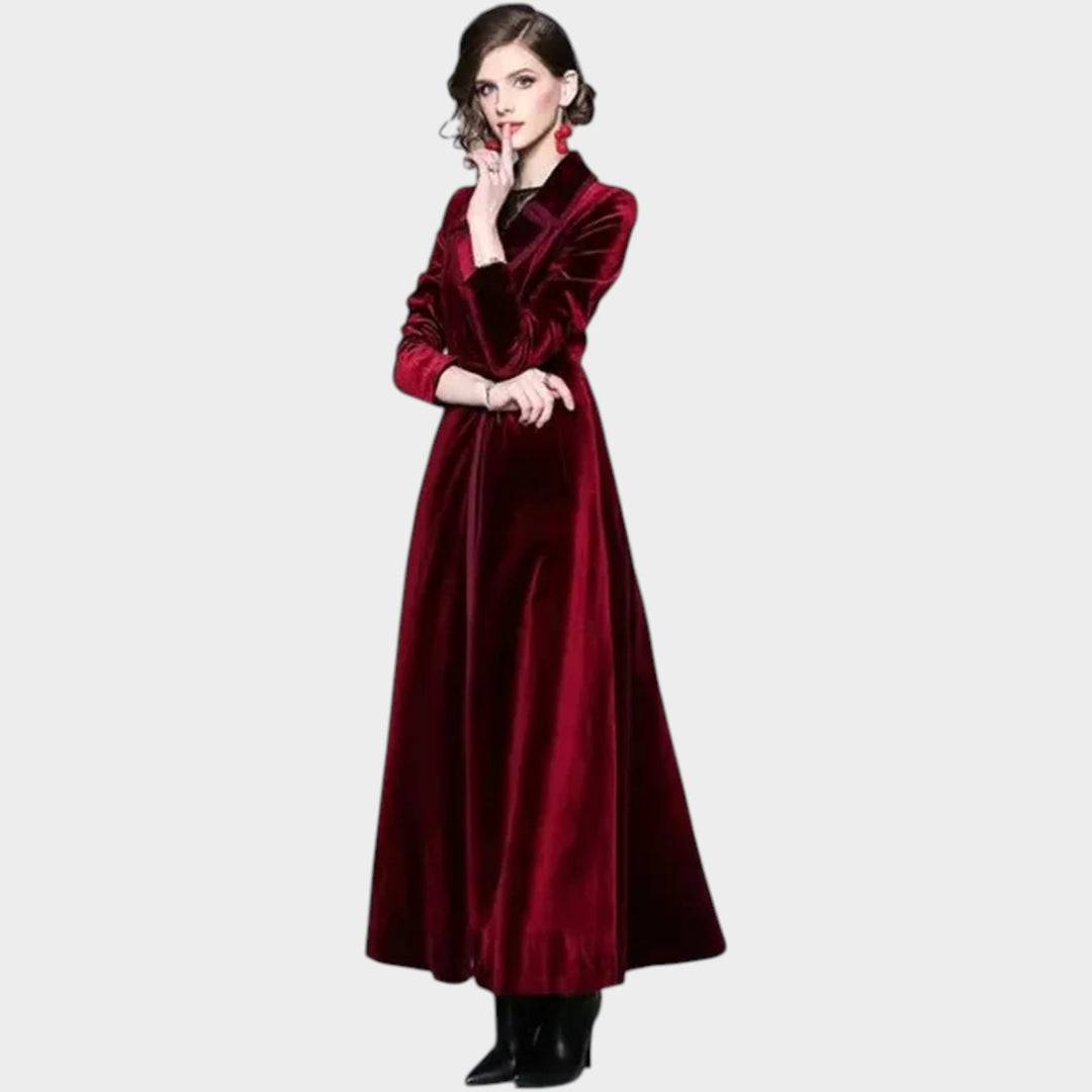 Women’s Velvet Coat Long Length Soft Texture