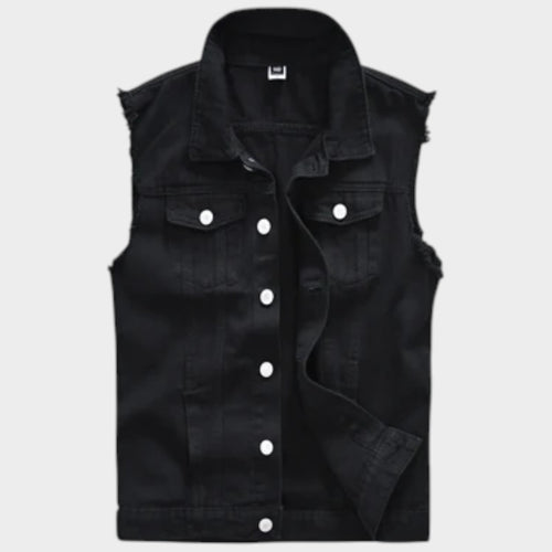 Distressed Sleeveless | Denim Jacket For Men