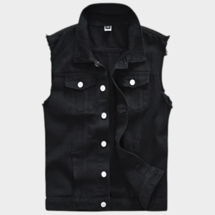 Distressed Sleeveless | Denim Jacket For Men