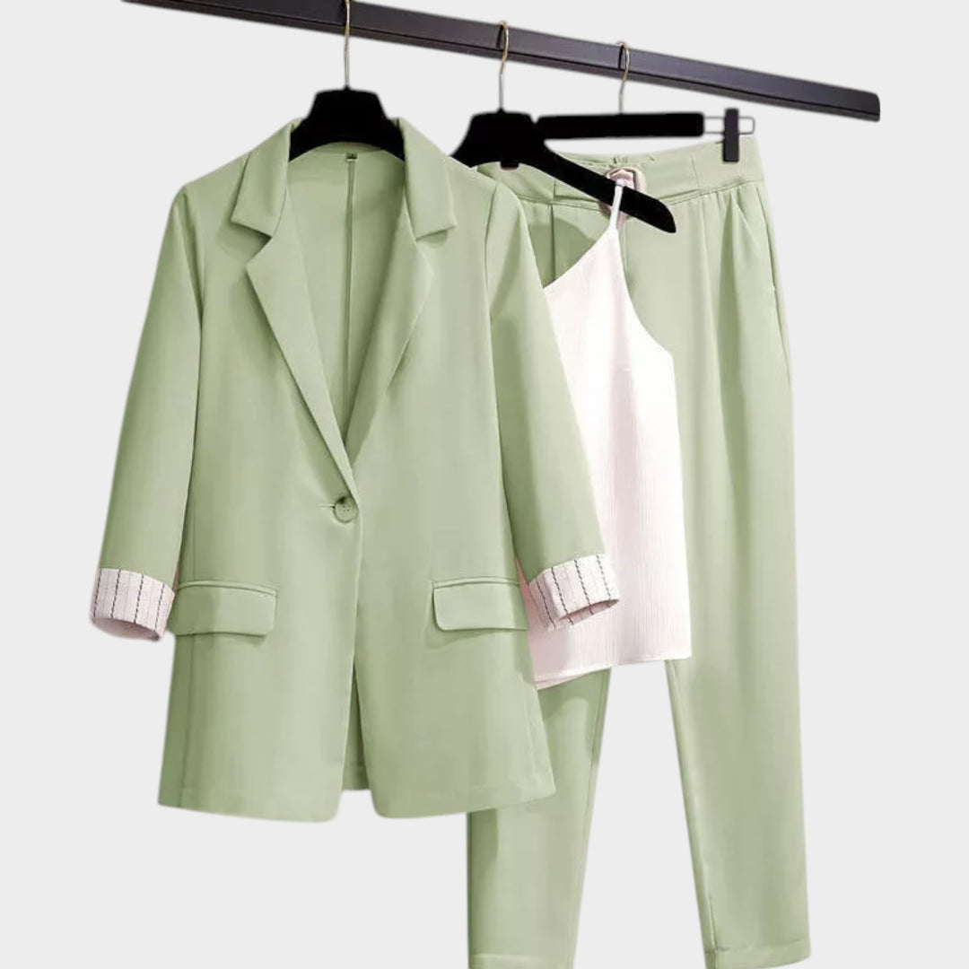 Women’s Suit Two Piece Notch Lapel Blazer &amp; Matching Trousers
